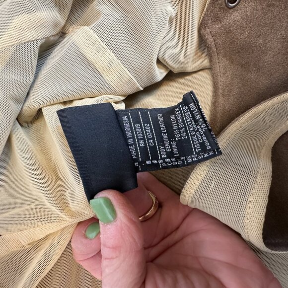 VTG HARLEY DAVIDSON SUEDE LEATHER RIDING CORSET VEST TOP SIZE 42/14 - Picture 10 of 11